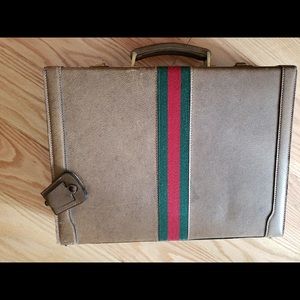 Vintage Gucci Italian Leather Briefcase - Hard Case.  Excellent condition!